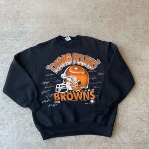 Vintage Cleveland Browns “Dawg Pound” Crewneck Sweater Size L Black Orange